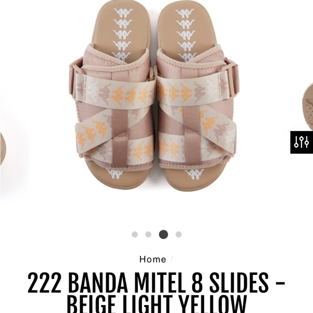 beige Kappa Kappa slides unworn, they just couldn’t fit.